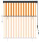 Preview: Außenrollo 140x250 cm Weiß und Orange