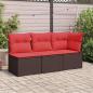Preview: ARDEBO.de - Gartensofa mit Kissen 3-Sitzer Braun Poly Rattan