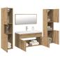 Preview: ARDEBO.de - 5-tlg. Badmöbel-Set Artisan-Eiche Holzwerkstoff