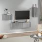 Preview: ARDEBO.de - 4-tlg. TV-Schrank-Set Grau Sonoma Holzwerkstoff