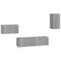 Preview: 4-tlg. TV-Schrank-Set Grau Sonoma Holzwerkstoff