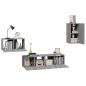 Preview: 4-tlg. TV-Schrank-Set Grau Sonoma Holzwerkstoff
