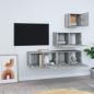 Preview: 4-tlg. TV-Schrank-Set Grau Sonoma Holzwerkstoff