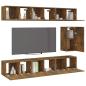 Preview: 7-tlg. TV-Schrank-Set Räuchereiche Holzwerkstoff