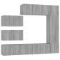 Preview: 8-tlg. TV-Schrank-Set Grau Sonoma Holzwerkstoff