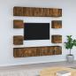 Preview: ARDEBO.de - 10-tlg. TV-Schrank-Set Räuchereiche Holzwerkstoff