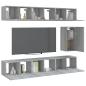 Preview: 7-tlg. TV-Schrank-Set Grau Sonoma Holzwerkstoff
