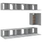 Preview: 7-tlg. TV-Schrank-Set Grau Sonoma Holzwerkstoff