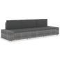 Preview: ARDEBO.de - Modulares 3-Sitzer-Sofa Poly Rattan Grau