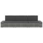 Preview: Modulares 3-Sitzer-Sofa Poly Rattan Grau