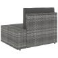 Preview: Modulares 3-Sitzer-Sofa Poly Rattan Grau