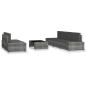 Preview: 6-tlg. Garten-Lounge-Set Poly Rattan Grau