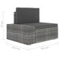 Preview: 6-tlg. Garten-Lounge-Set Poly Rattan Grau