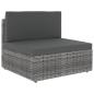 Preview: 6-tlg. Garten-Lounge-Set Poly Rattan Grau