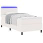 Preview: LED Boxspringbett mit Matratze Creme 100x200 cm Cordstoff