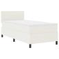 Preview: LED Boxspringbett mit Matratze Creme 100x200 cm Cordstoff