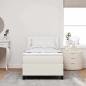 Preview: LED Boxspringbett mit Matratze Creme 100x200 cm Cordstoff