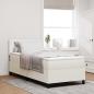 Preview: LED Boxspringbett mit Matratze Creme 100x200 cm Cordstoff