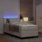 Preview: LED Boxspringbett mit Matratze Creme 100x200 cm Cordstoff