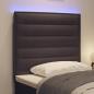 Preview: LED Kopfteil Linien-Design Dunkelbraun 100 cm Stoff