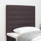Preview: LED Kopfteil Linien-Design Dunkelbraun 100 cm Stoff