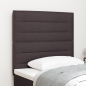 Preview: LED Kopfteil Linien-Design Dunkelbraun 100 cm Stoff