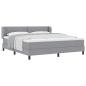 Preview: Boxspringbett mit Matratze Hellgrau 180x200 cm Stoff