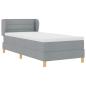 Preview: ARDEBO.de - Boxspringbett mit Matratze Hellgrau 80x200 cm Stoff