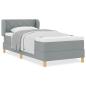 Preview: Boxspringbett mit Matratze Hellgrau 90x200 cm Stoff