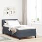 Preview: ARDEBO.de - Boxspringbett mit Matratze in Dunkelgrau, 100x200 cm, Samt