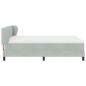 Preview: Boxspringbett mit Matratze in Hellgrau, 140x190 cm, Samt