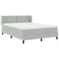 Preview: Boxspringbett mit Matratze in Hellgrau, 140x190 cm, Samt