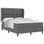 Preview: Boxspringbett mit Matratze Dunkelgrau 140x190 cm Stoff