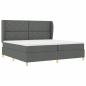 Preview: ARDEBO.de - Boxspringbett mit Matratze Dunkelgrau 200x200 cm Stoff