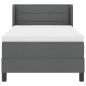 Preview: Boxspringbett mit Matratze Dunkelgrau 80x200 cm Stoff, Kopfteil Linien Design Dunkelgrau 80 cm Stoff