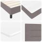 Preview: Boxspringbett mit Matratze Taupe 80x200 cm Stoff, Kopfteil Linien Design Taupe 80 cm Stoff