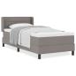 Preview: Boxspringbett mit Matratze Taupe 80x200 cm Stoff, Kopfteil Linien Design Taupe 80 cm Stoff