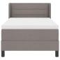 Preview: Boxspringbett mit Matratze Taupe 80x200 cm Stoff, Kopfteil Linien Design Taupe 80 cm Stoff