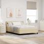 Preview: ARDEBO.de - Boxspringbett mit Kopfteil Creme 190 x 140 cm Stoff