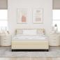 Preview: Boxspringbett mit Kopfteil Creme 190 x 140 cm Stoff