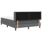 Preview: Boxspringbett mit Matratze Dunkelgrau 140x200 cm Stoff, Kopfteil Linien-Design Dunkelgrau 140 cm Stoff