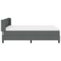 Preview: Boxspringbett mit Matratze Dunkelgrau 140x200 cm Stoff, Kopfteil Linien-Design Dunkelgrau 140 cm Stoff