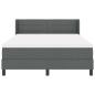 Preview: Boxspringbett mit Matratze Dunkelgrau 140x200 cm Stoff, Kopfteil Linien-Design Dunkelgrau 140 cm Stoff
