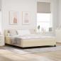 Preview: ARDEBO.de - Boxspringbett mit Matratze Creme 180x200 cm Stoff, Kopfteil Linienmuster Creme 180 cm Stoff