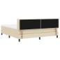 Preview: Boxspringbett mit Matratze Creme 180x200 cm Stoff, Kopfteil Linienmuster Creme 180 cm Stoff