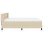 Preview: Boxspringbett mit Matratze Creme 180x200 cm Stoff, Kopfteil Linienmuster Creme 180 cm Stoff
