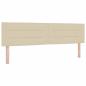 Preview: Boxspringbett mit Matratze Creme 180x200 cm Stoff, Kopfteil Linienmuster Creme 180 cm Stoff