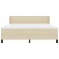 Preview: Boxspringbett mit Matratze Creme 180x200 cm Stoff, Kopfteil Linienmuster Creme 180 cm Stoff