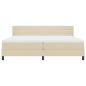 Preview: Boxspringbett mit Matratze Creme 200x200 cm Stoff, Kopfteil Linien Design Creme 200 cm Stoff