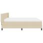 Preview: Boxspringbett mit Matratze Creme 200x200 cm Stoff, Kopfteil Linien Design Creme 200 cm Stoff